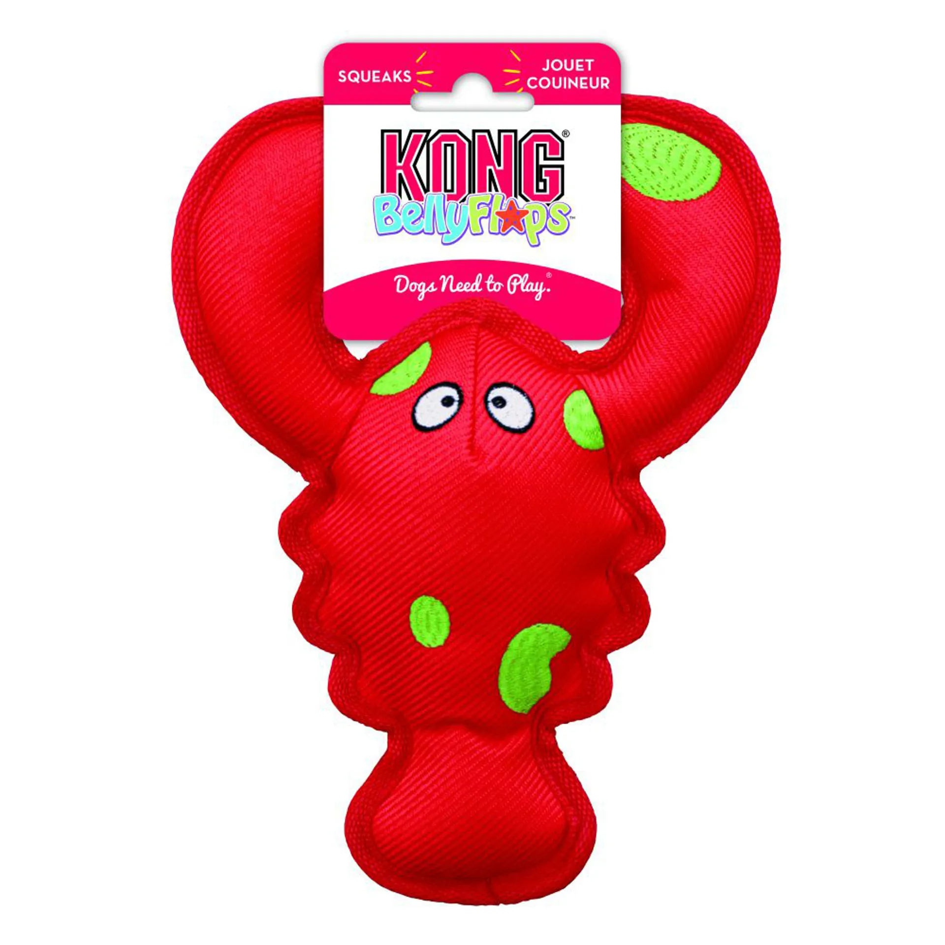 KONG Belly Flops Dog Toy Lobster