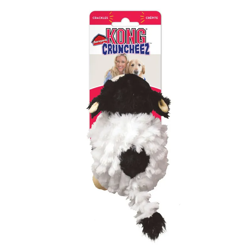 KONG Cruncheez Barnyard Plush Dog Toy - Cow-1