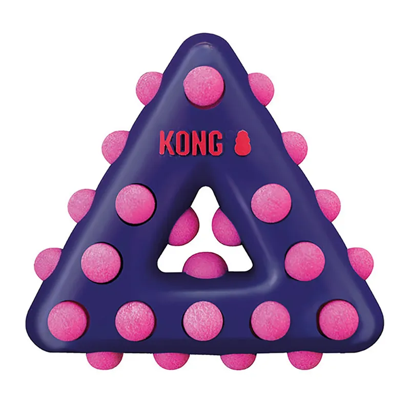 KONG Dotz Squeaker Dog Toy - Purple Triangle