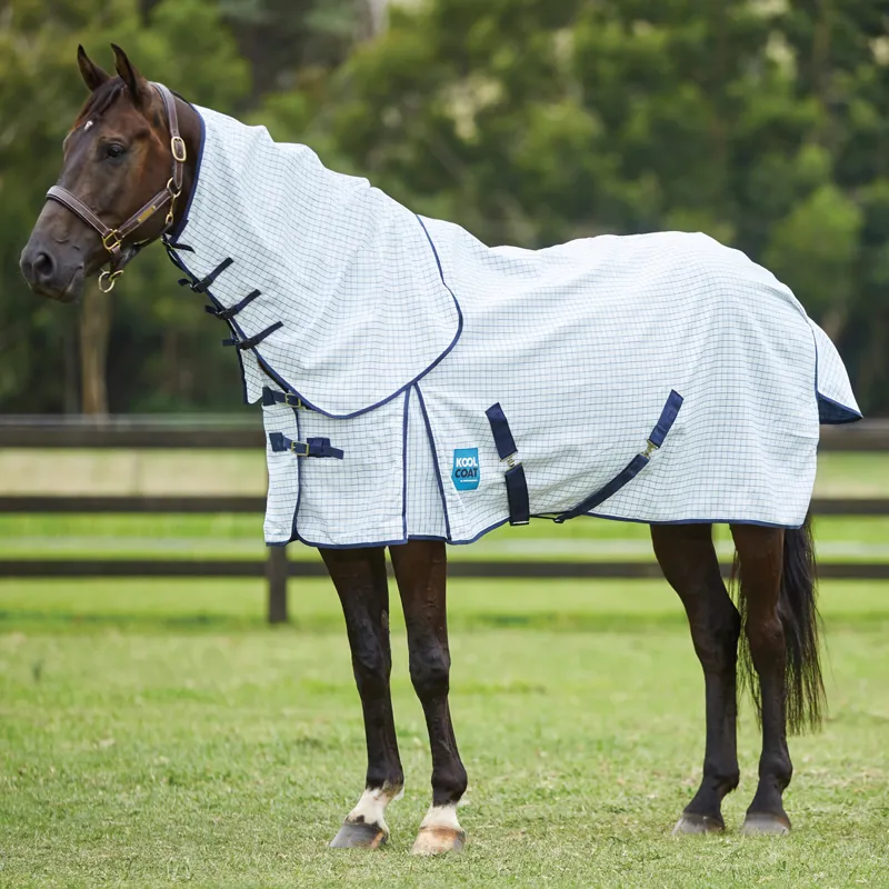 Kool Coat Classic III Combo Neck Rug With Surcingles - White/Navy