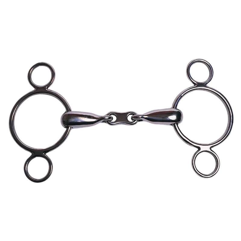 Korsteel Stainless Steel French Link 2 Ring Dutch Gag Bit