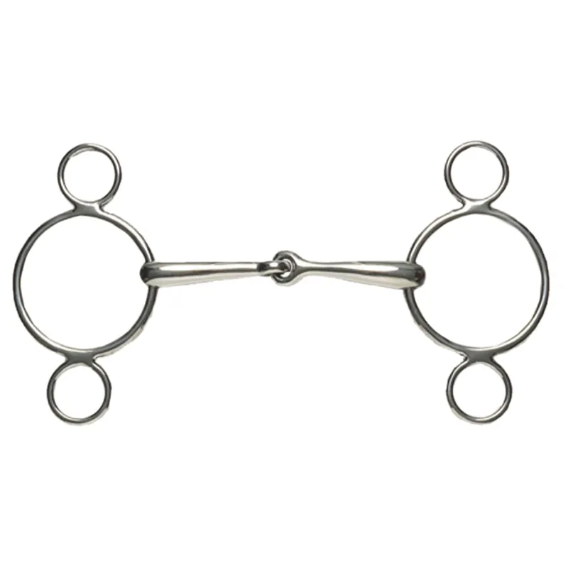 Korsteel Stainless Steel Jointed 2-Ring Dutch Gag Bit