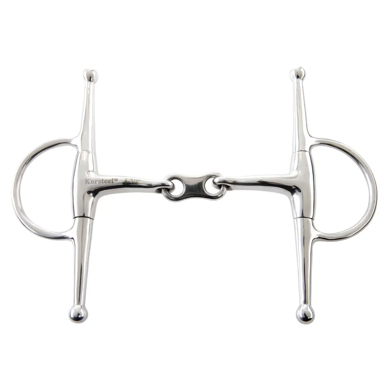 Korsteel Stainless Steel French Link Full Cheek Snaffle Bit