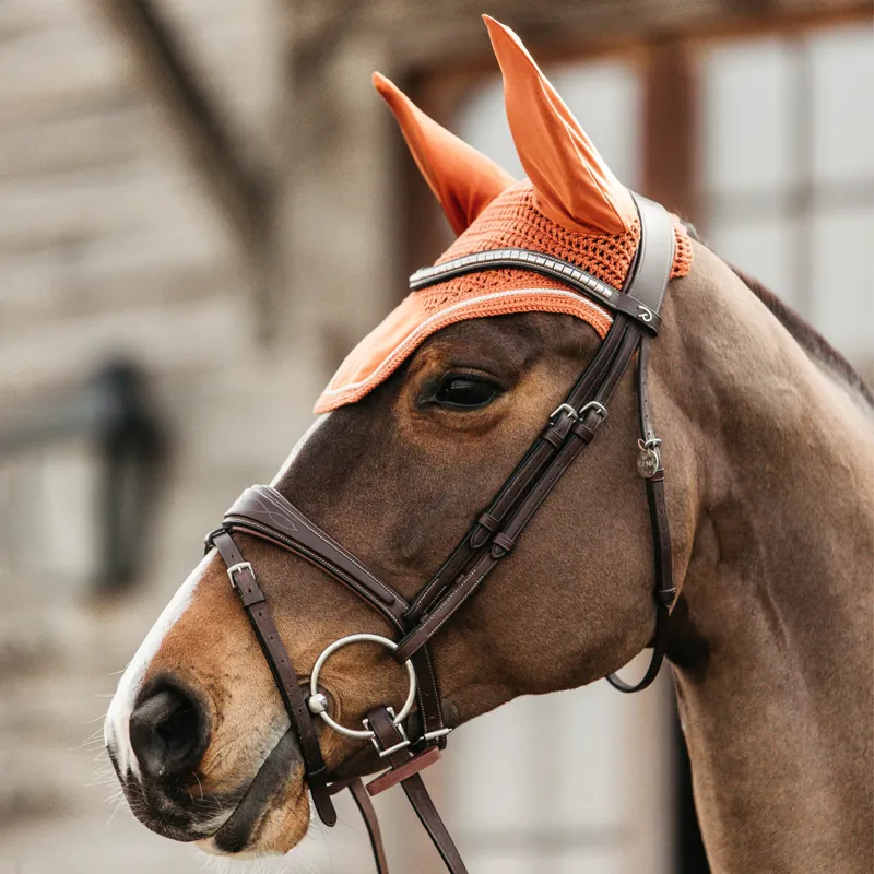 Kentucky Wellington Velvet Fly Veil - Orange-3