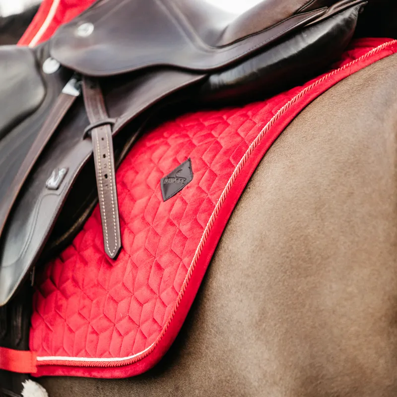 Kentucky Velvet Jumping Saddlecloth - Red-5