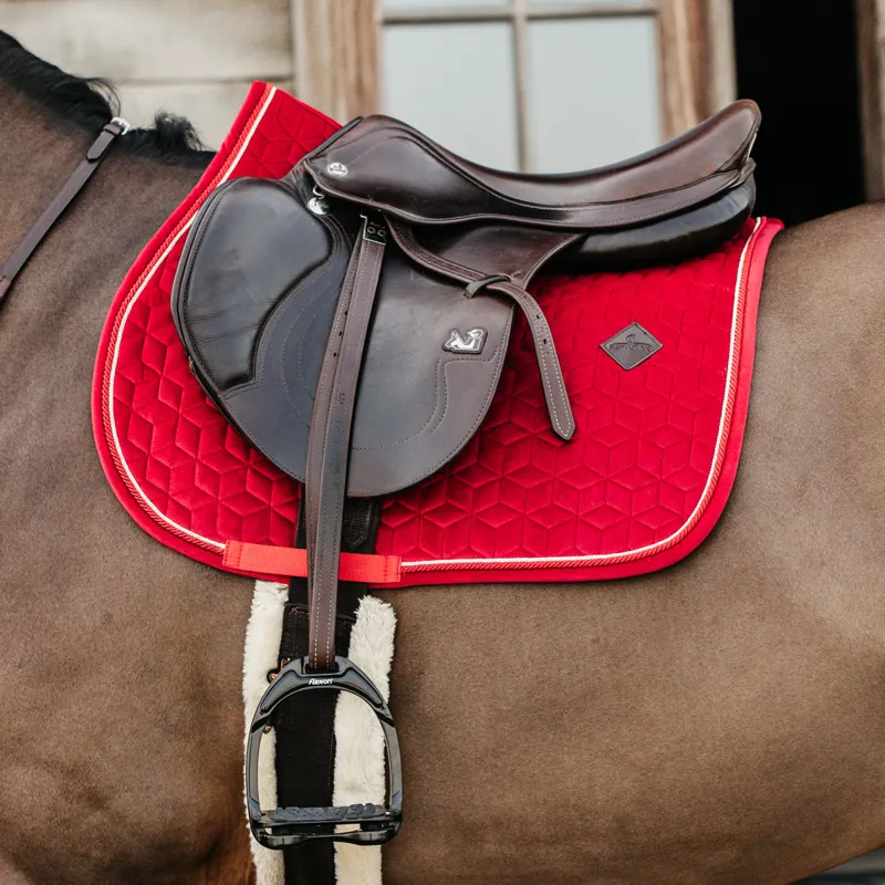 Kentucky Velvet Jumping Saddlecloth - Red-2