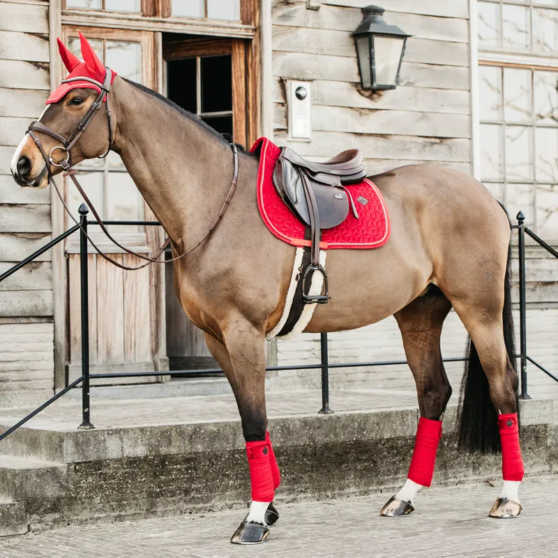Kentucky Velvet Jumping Saddlecloth - Red-6