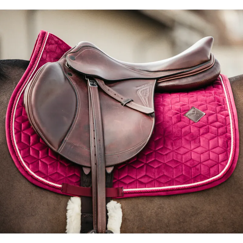 Kentucky Velvet Jumping Saddlecloth - Fuchsia-1