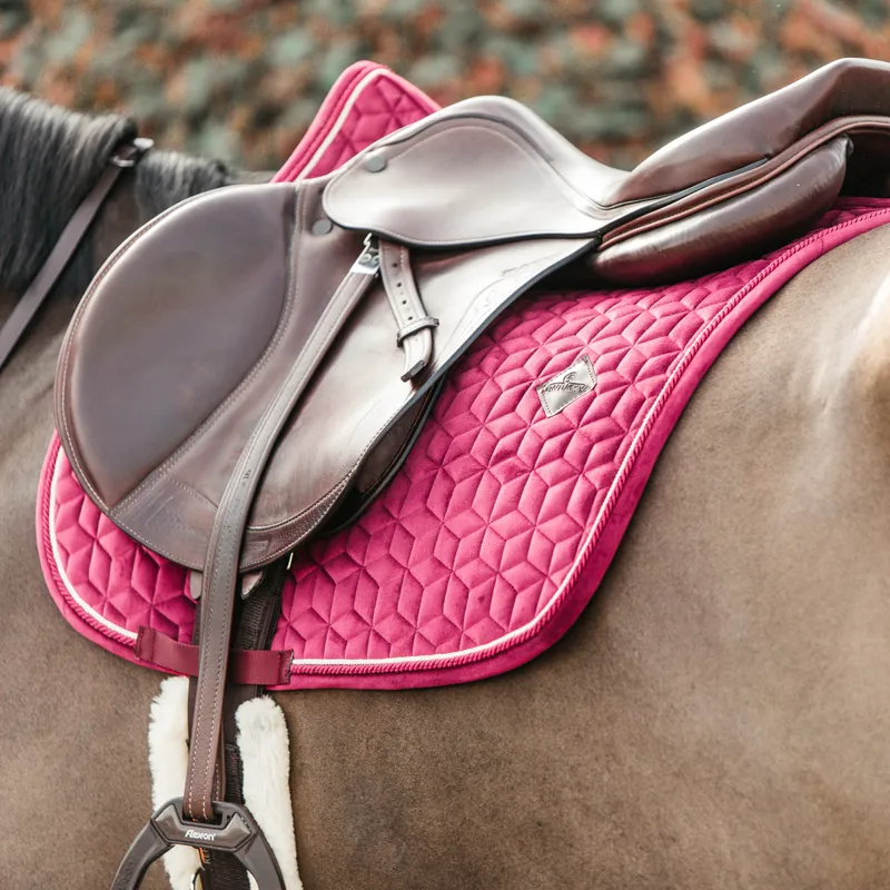 Kentucky Velvet Jumping Saddlecloth - Fuchsia-3