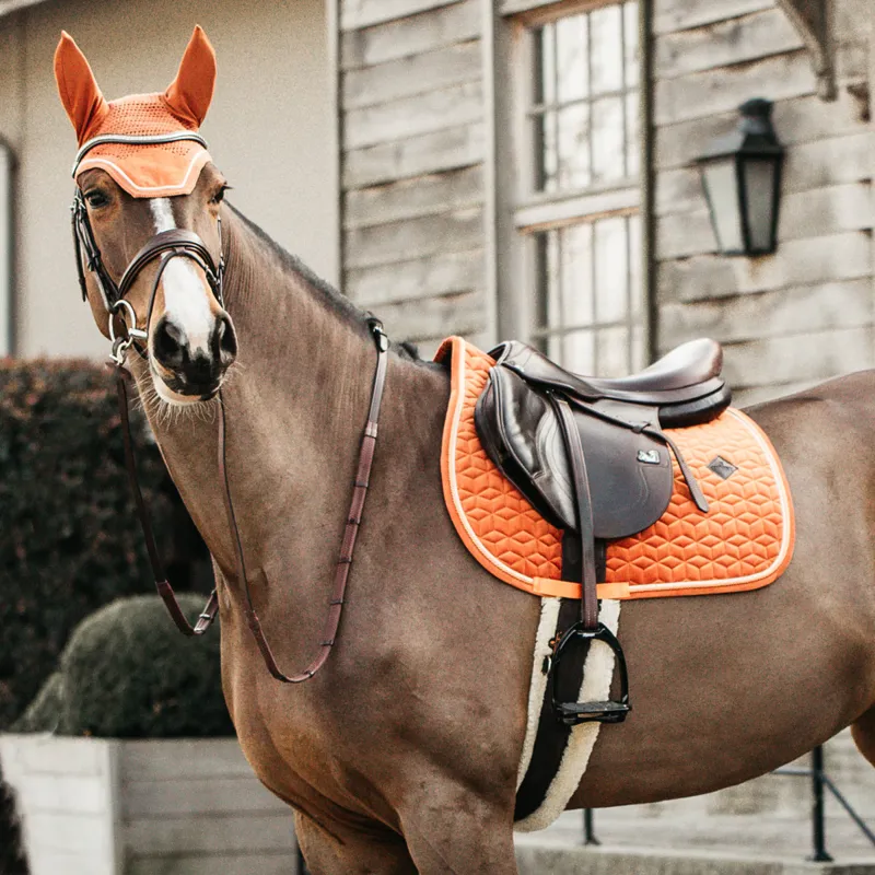Kentucky Velvet Jumping Saddlecloth - Orange-3