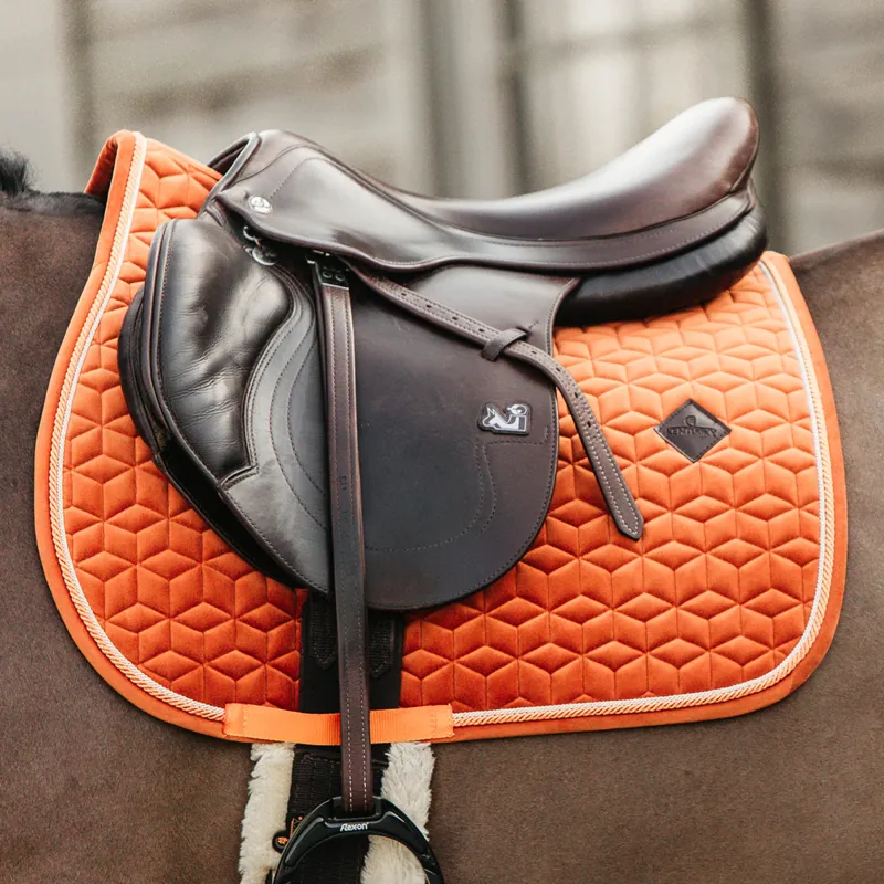 Kentucky Velvet Jumping Saddlecloth - Orange-1