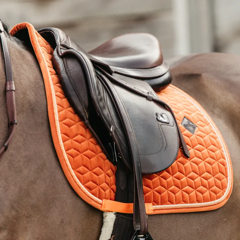 Kentucky Velvet Jumping Saddlecloth - Orange-2