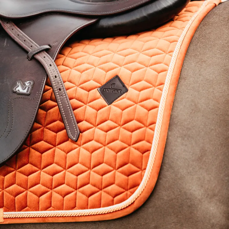 Kentucky Velvet Jumping Saddlecloth - Orange-4