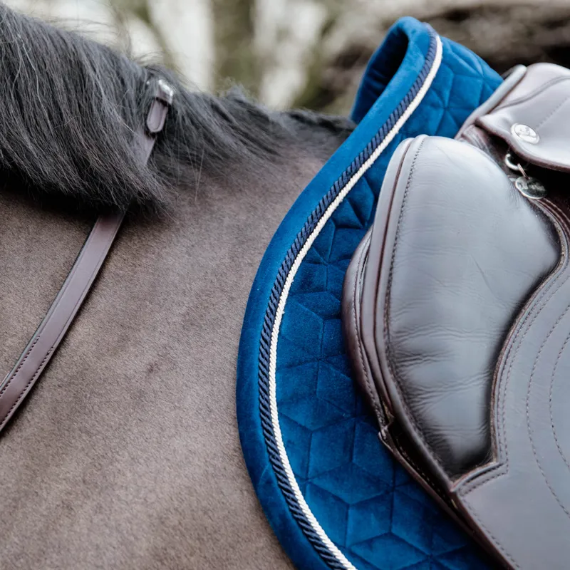 Kentucky Velvet Jumping Saddlecloth - Navy-4