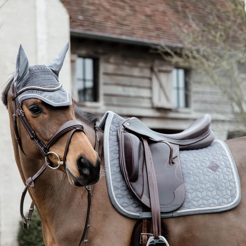 Kentucky Velvet Dressage Saddlecloth - Grey-1