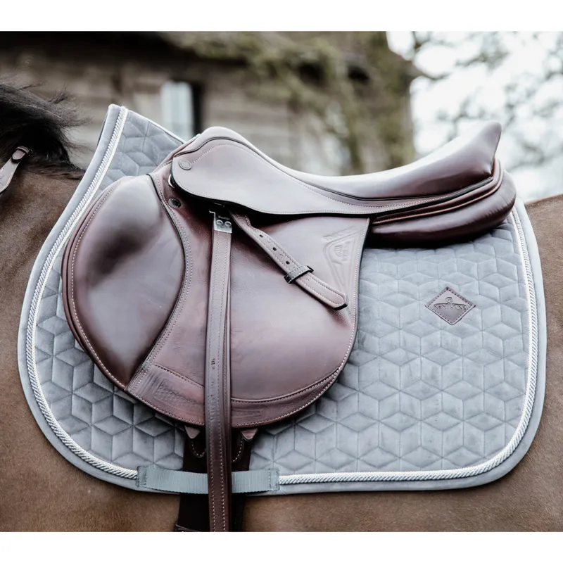 Kentucky Velvet Jumping Saddlecloth - Grey-1