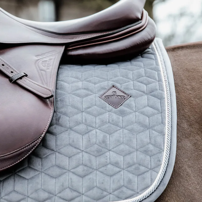 Kentucky Velvet Jumping Saddlecloth - Grey-3