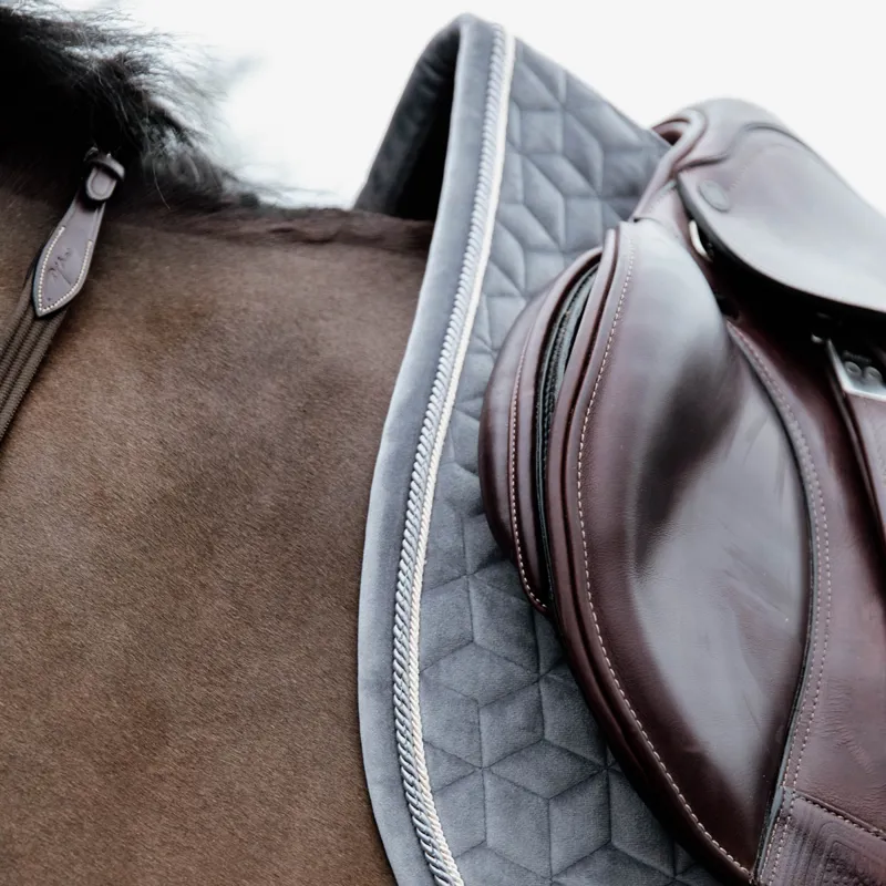 Kentucky Velvet Jumping Saddlecloth - Grey-5