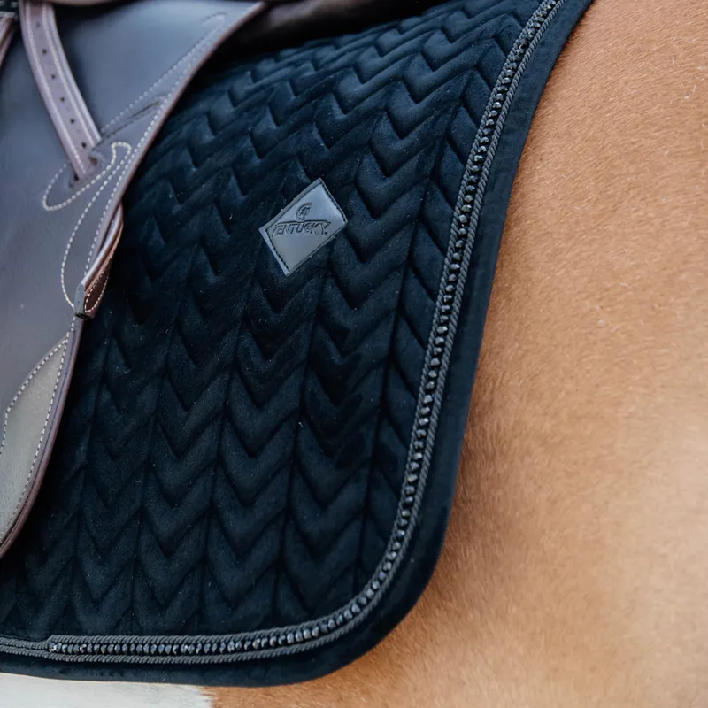 Kentucky Velvet Pearls Dressage Saddlecloth - Black-3