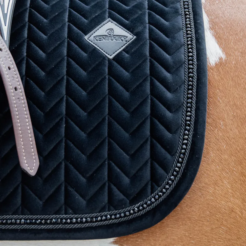 Kentucky Velvet Pearls Saddlecloth - Black-1