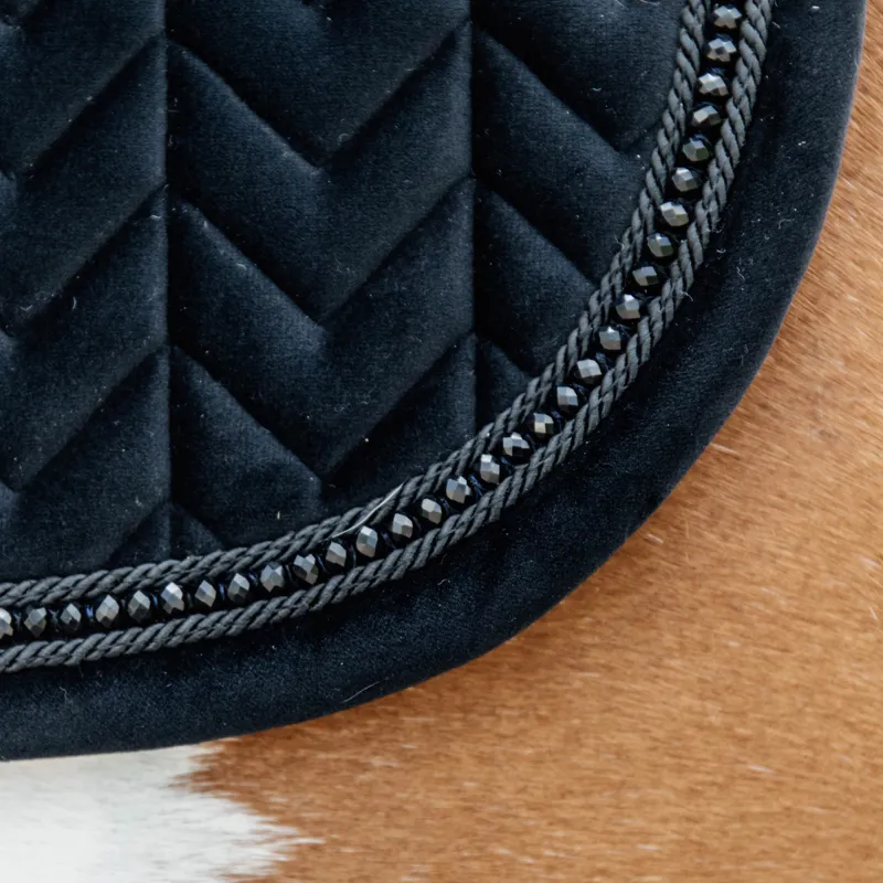 Kentucky Velvet Pearls Saddlecloth - Black-2