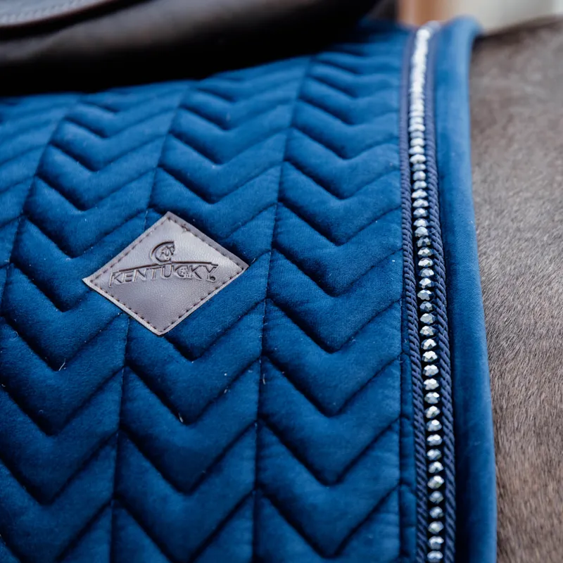 Kentucky Velvet Pearls Dressage Saddlecloth - Navy-2