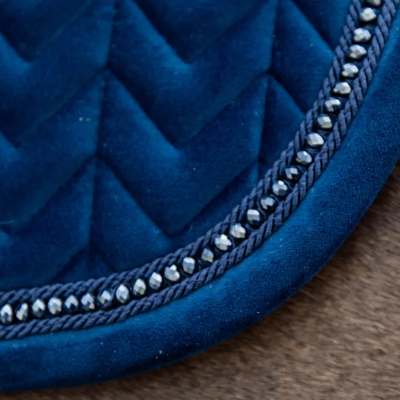 Kentucky Velvet Pearls Saddlecloth - Navy-2