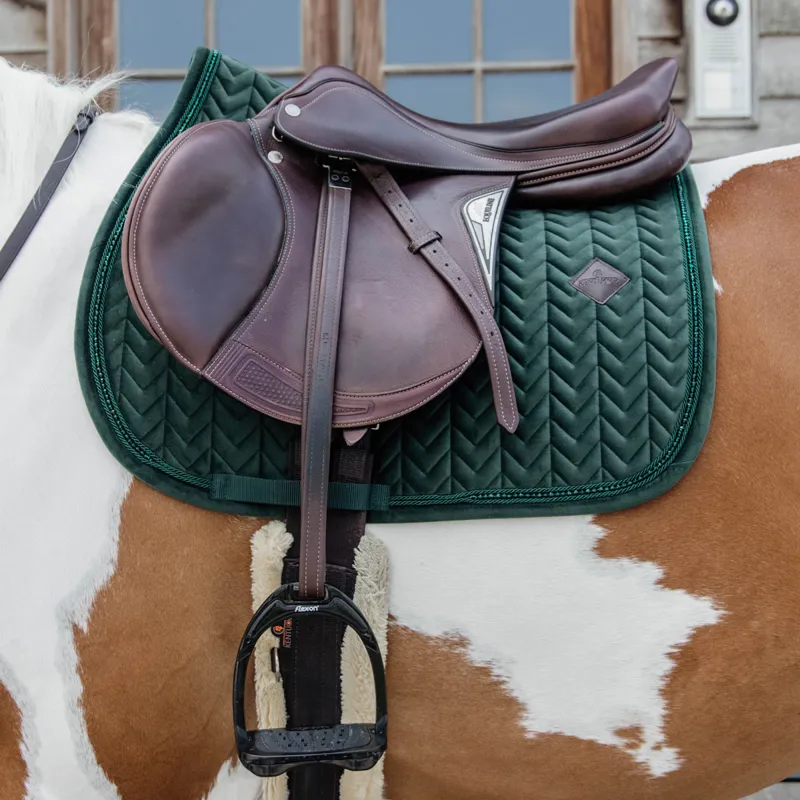 Kentucky Velvet Pearls Saddlecloth - Pine Green