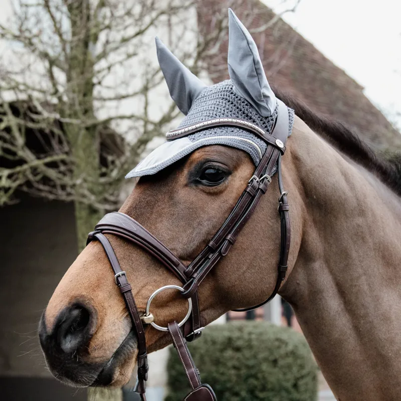 Kentucky Wellington Velvet Fly Veil - Grey-1