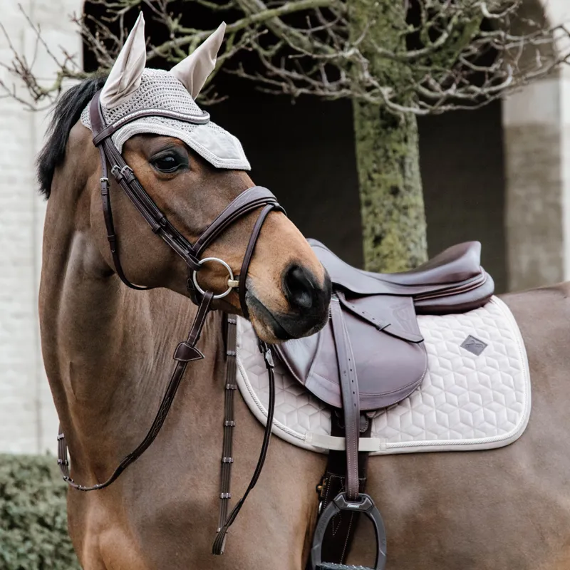 Kentucky Wellington Velvet Fly Veil - Beige-2