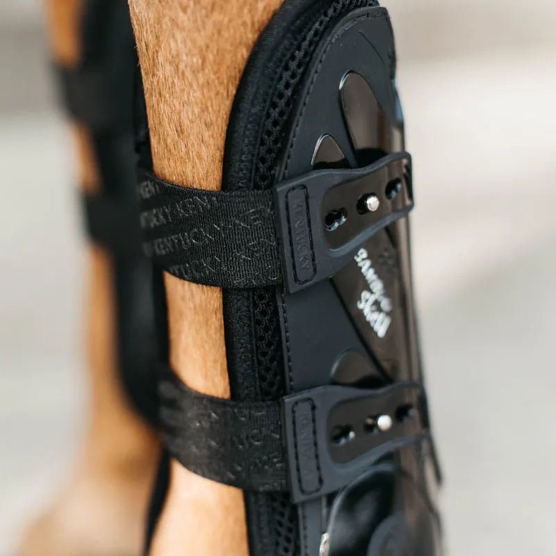 Kentucky Bamboo Shield Tendon Boots with Elastic Straps - Black-5