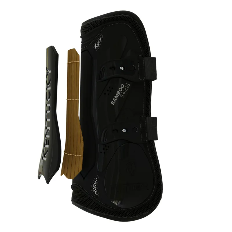 Kentucky Bamboo Shield Tendon Boots with Elastic Straps - Black-2