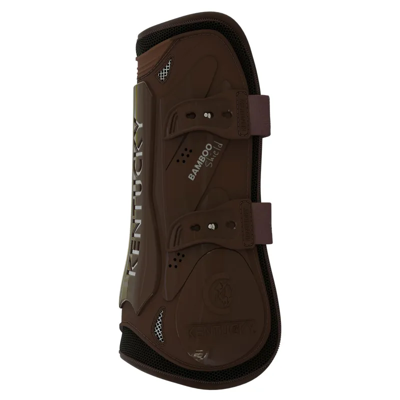 Kentucky Bamboo Shield Tendon Boots with Elastic Straps - Brown-1