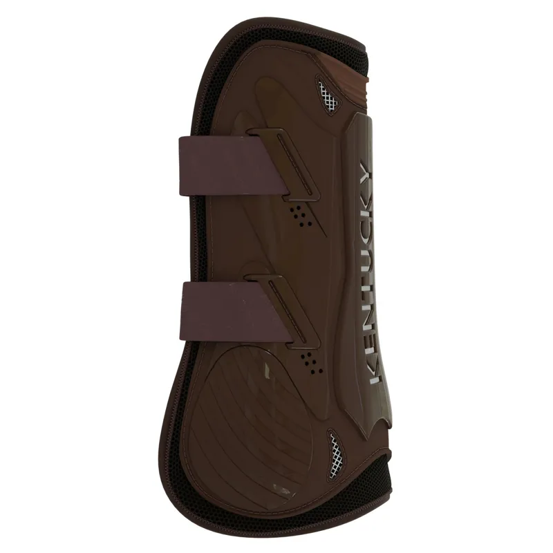 Kentucky Bamboo Shield Tendon Boots with Elastic Straps - Brown-4