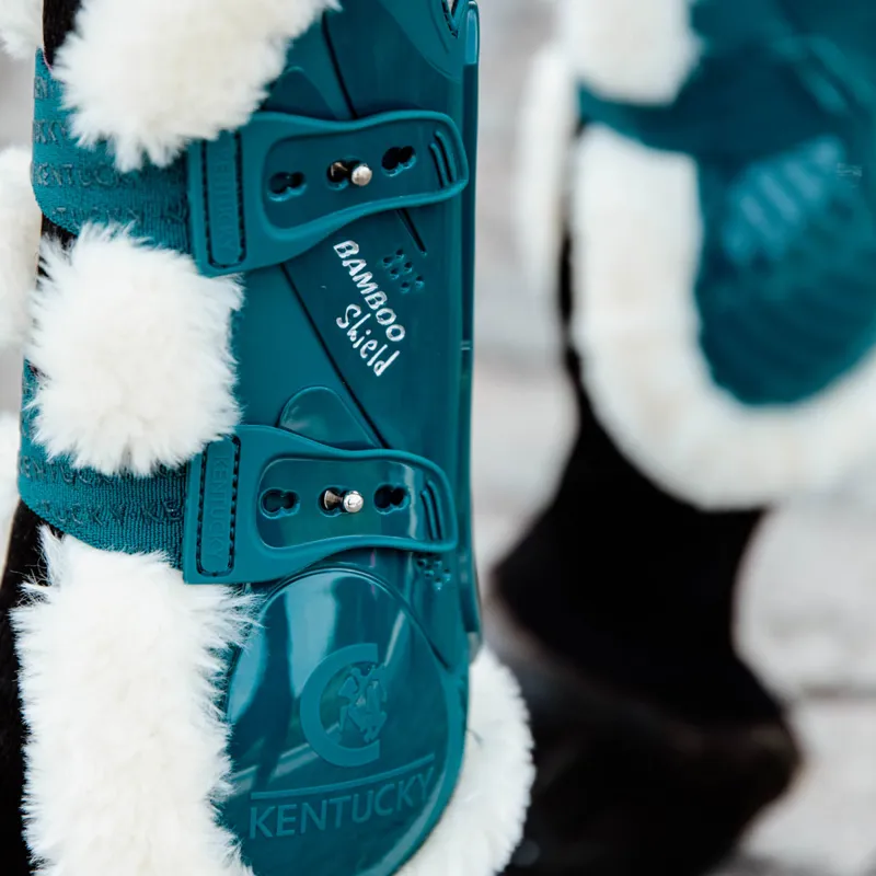 Kentucky Bamboo Shield Vegan Sheepskin Tendon Boots - Emerald-5