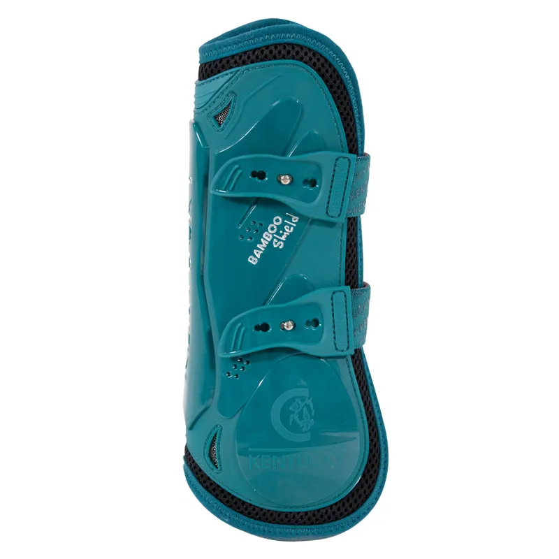 Kentucky Bamboo Shield Tendon Boots with Elastic Straps - Emerald-1