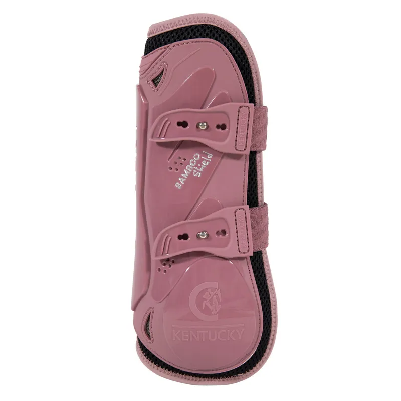 Kentucky Bamboo Shield Tendon Boots with Elastic Straps - Old Rose-1
