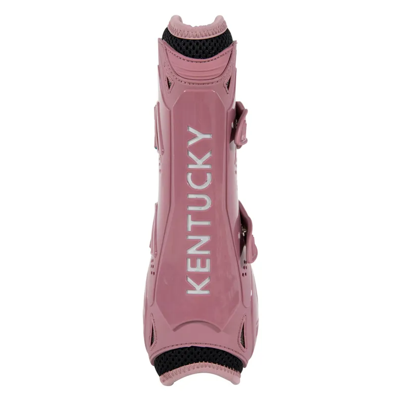 Kentucky Bamboo Shield Tendon Boots with Elastic Straps - Old Rose-3