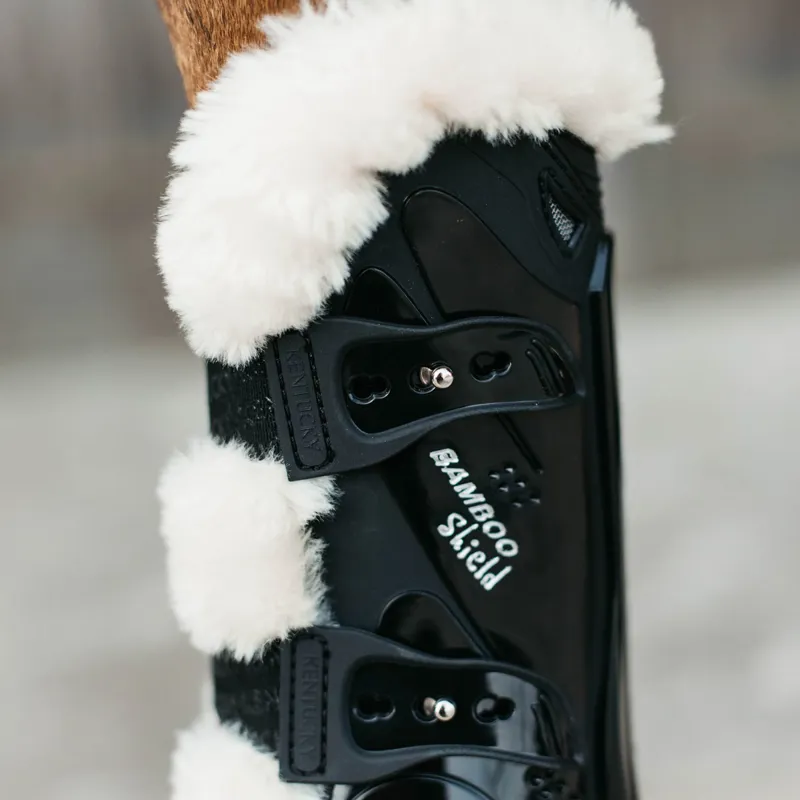 Kentucky Bamboo Shield Vegan Sheepskin Tendon Boots - Black-4