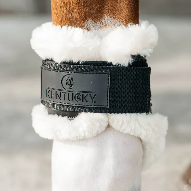 Kentucky Young Horse Vegan Sheepskin Fetlock Boots - Black-1