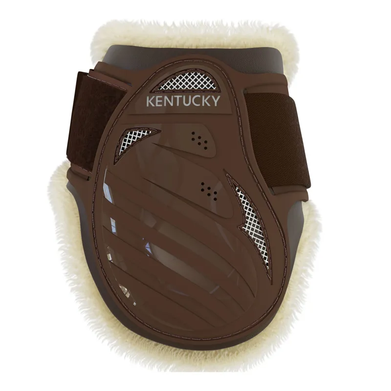 Kentucky Young Horse Vegan Sheepskin Fetlock Boots - Brown-2