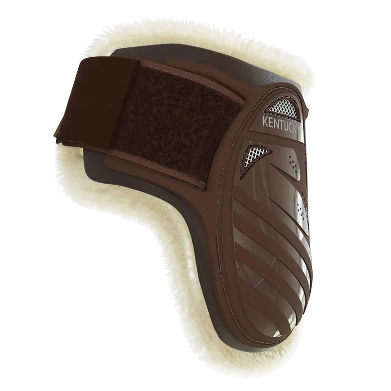 Kentucky Young Horse Vegan Sheepskin Fetlock Boots - Brown-3