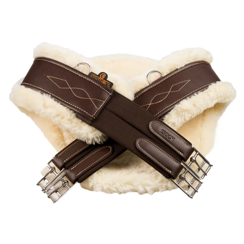 Kentucky Sheepskin Stud Girth - Brown/Natural-4