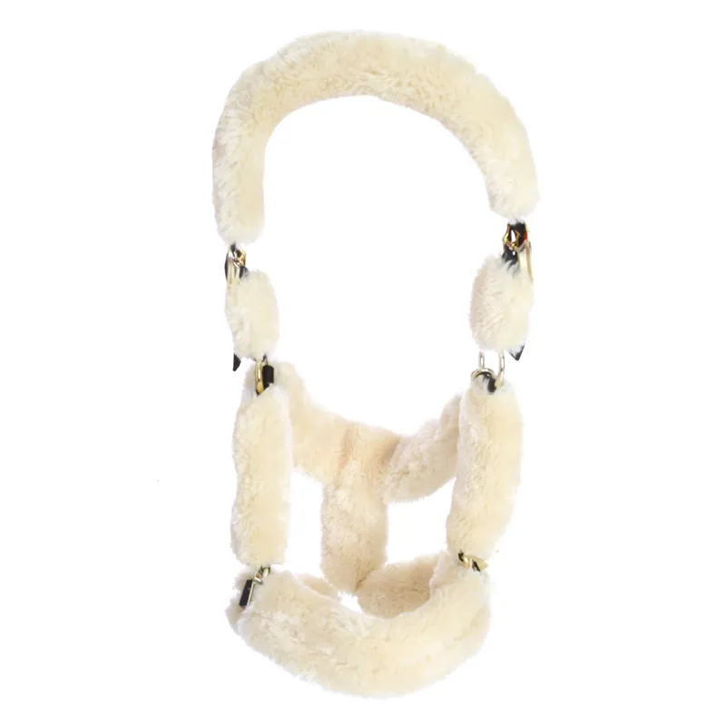 Kentucky Shipping Synthetic Sheepskin Headcollar - Natural-4