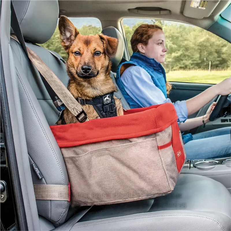 Kurgo Heather Dog Booster Car Seat Nutmeg Barn Red