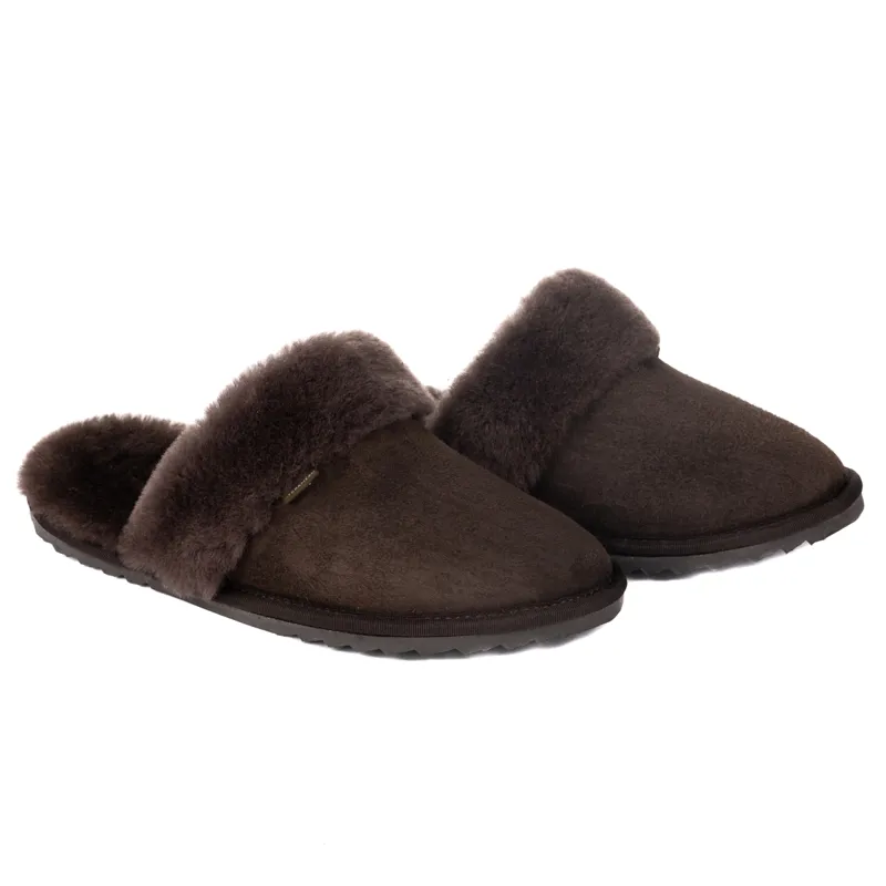 Le Chameau Mule Maison Ladies Slippers - Marron Fonce
