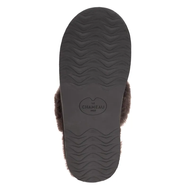 Le Chameau Mule Maison Ladies Slippers - Marron Fonce-4