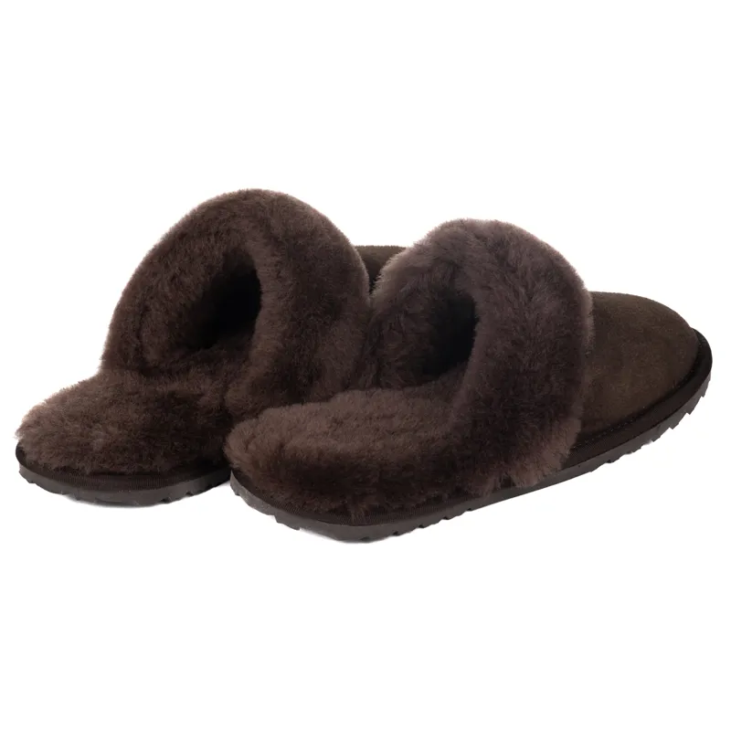 Le Chameau Mule Maison Ladies Slippers - Marron Fonce-5