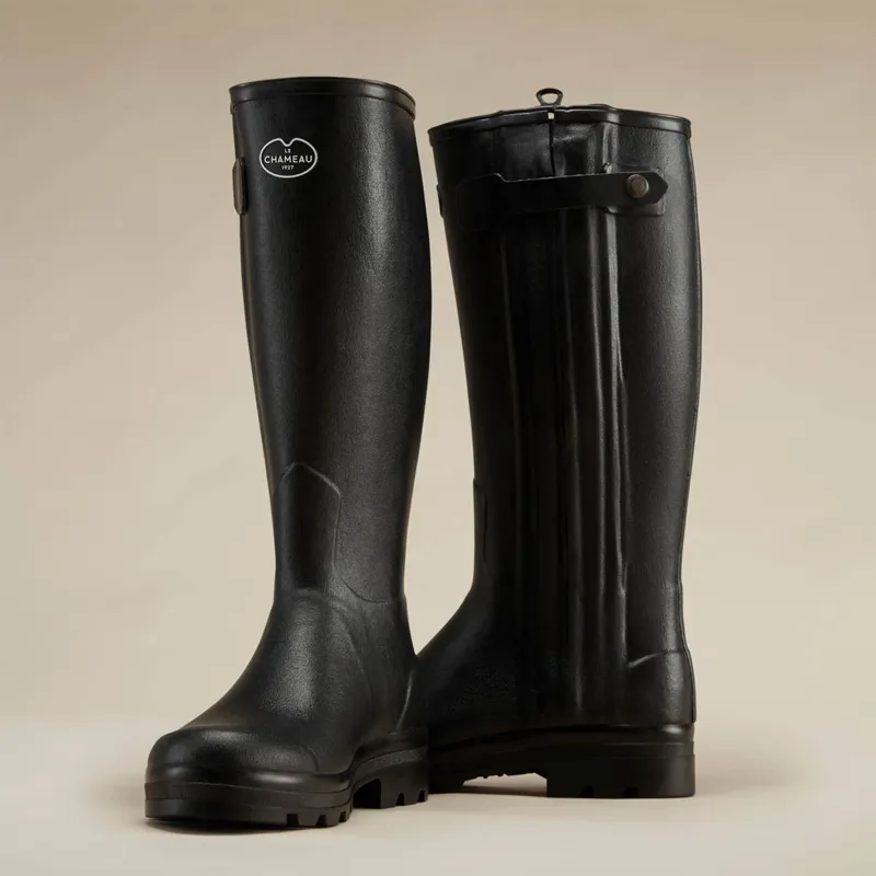 Le Chameau Chasseur Mens Neoprene Wellington Boots - Noir-5
