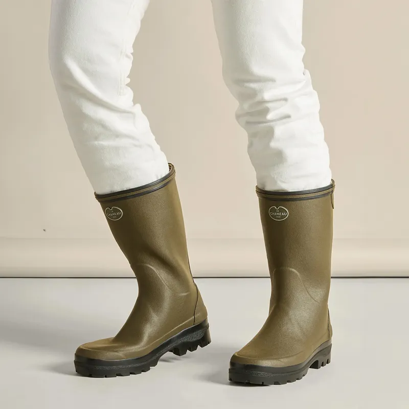 Le Chameau Giverny Jersey Lined Bottillon Wellington Boots - Vert Chameau-2